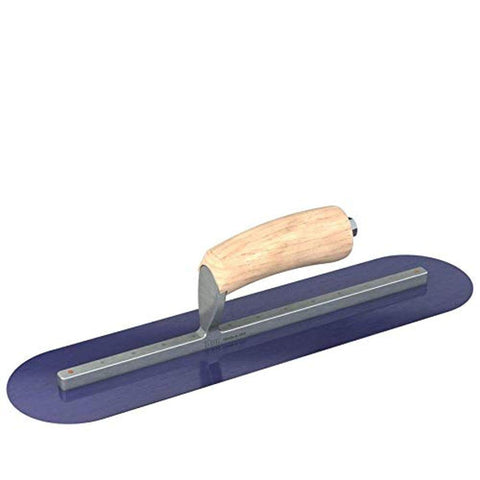 Bon 66-155 Steel City Finish Trowel - Round - Blue Steel - 20 X 4 - Wood