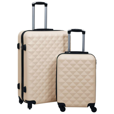vidaXL ABS Gold Hardcase Trolley Set for Business or Holiday Travel, 2 pcs Durable Lightweight Luggage with Security Lock, Four 360Â° Castors - Easy Organized & Space-Saving
