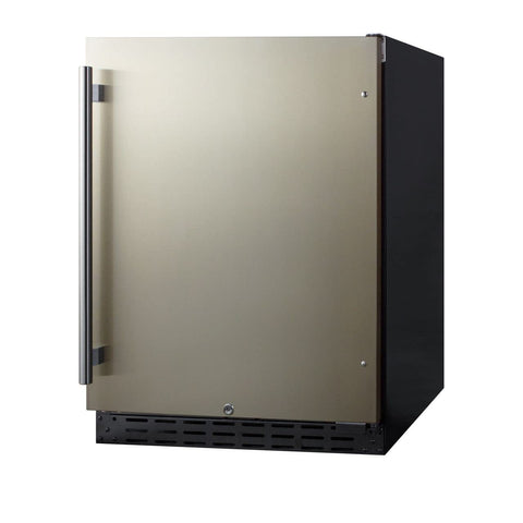 Summit 24" Built-in Refrigerator, 4.8 cu.ft., ADA Compliant, Stainless Steel/Black- AL55