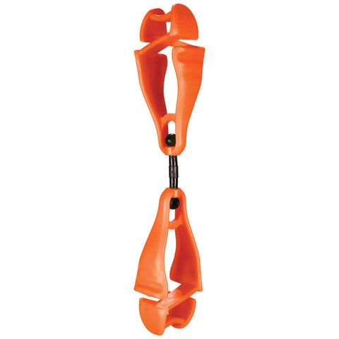Ergodyne Squids 3420 Swiveling Glove Clip Holder with Dual Clips, 100-Pack, Orange