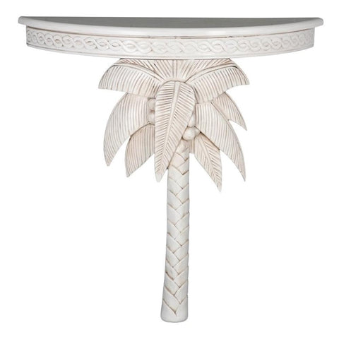 International Caravan Furniture Piece Windsor Carved Exotic Palm Tree Wall Table