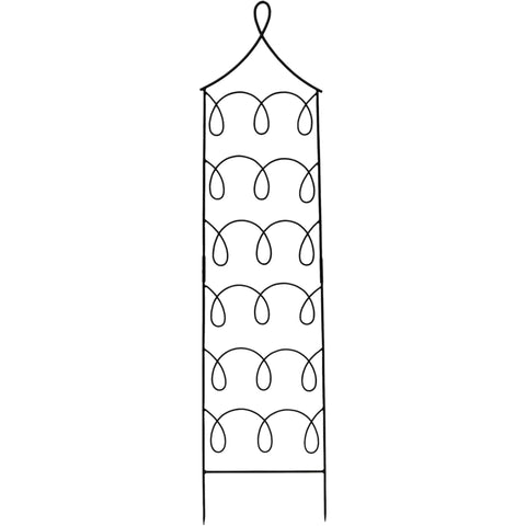 Gingerbread Cottage Garden Trellis 72 Inch, Wrought Iron Decorative Plant Support with Black Powder Coat, Storybook Design