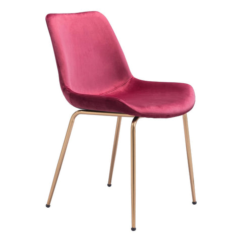 Tony Dining Chair (Set of 2) Red & Gold