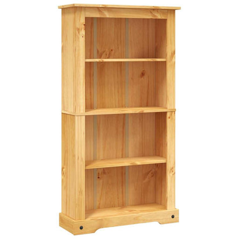 Oakestry 4-Tier Bookcase Mexican Pine Corona Range 31.9 inches x11.4 inches x59 inches Premium Contemporary Organizer