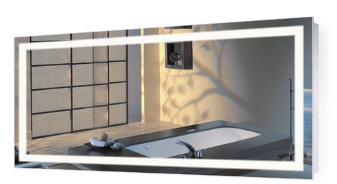 Krugg | Large 60 Inch X 30 Inch LED Bathroom Mirror | Lighted Vanity Mirror Includes Dimmer & Defogger | Wall Mount Vertical or Horizontal Installation