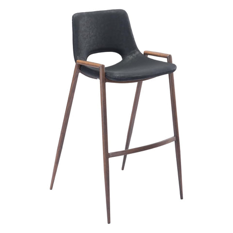 Desi Barstool (Set of 2) Black & Walnut