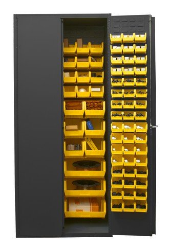 Durham 2500-138B-95 Bin Cabinet, 84" Overall Height, 36" Overall Width, Total Number of Bins 138