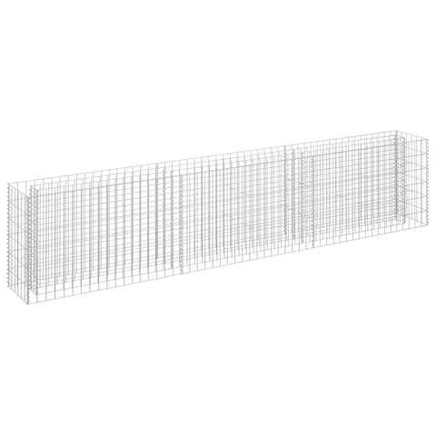 vidaXL Galvanized Steel Gabion Raised Garden Bed 106.3"x11.8"x23.6" - Durable Planter for Flowers and Plants - Outdoor Patio Gardening