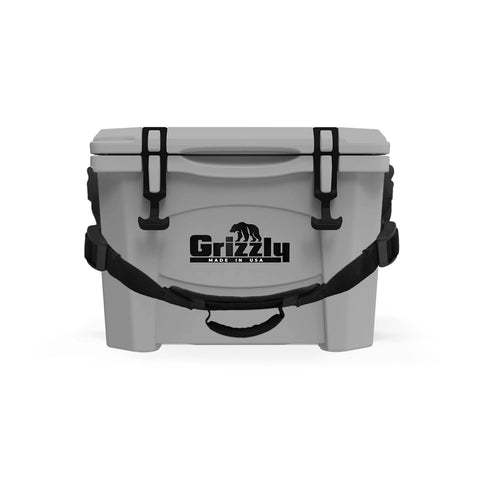 Grizzly 15 Cooler | 15 qt Ice Chest Durable Rotomolded Insulated | Made in USA | Warranty for Life | For Beach Boat Camping Fishing Hunting | G15 | Gray