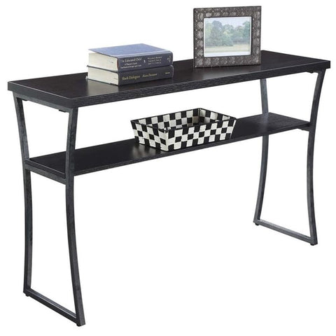 Convenience Concepts X-Calibur Console Table, Espresso / Slate Gray Frame