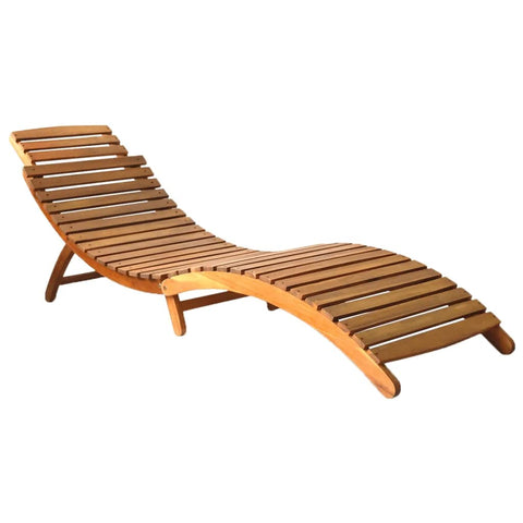 vidaXL Patio Lounge Chair 2 Pcs, Outdoor Chaise Lounge Chair with Cushion, Sunlounger, Sunbed for Backyard Poolside, Retro Style, Solid Acacia Wood