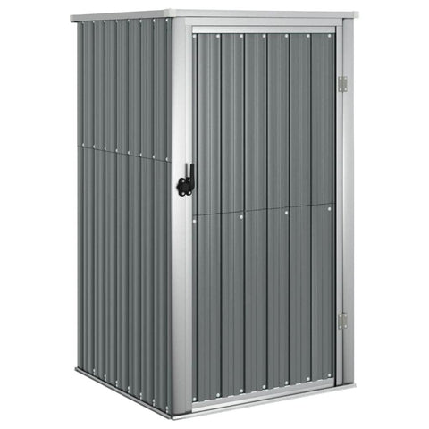 vidaXL Galvanized Steel Garden Tool Shed - Gray, Spacious and Organized Garden Equipment Storage, Features Convenient Handle, Rain-Safe Sloping Design, and Sturdy Metal Construction
