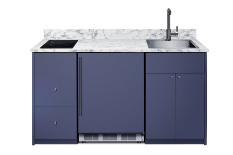 63inch wide Turnkey Kitchen with sink cooktop and refrigerator-freezer