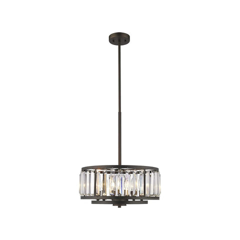 Chloe Ellie Contemporary 6 Light Rubbed Bronze Ceiling Pendant 16" Wide