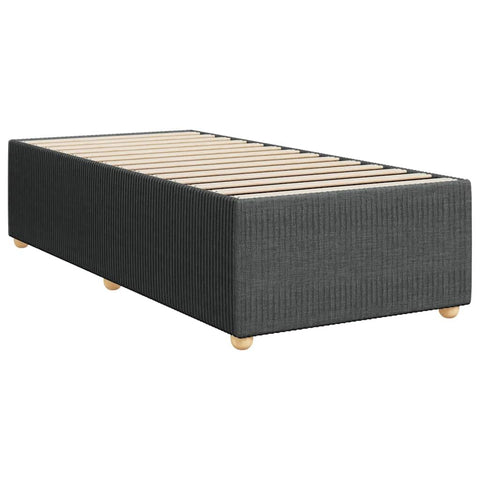 vidaXL Twin Upholstered Bed Frame - Dark Gray Fabric Slatted Mattress Base, 74.8" x 39.4", Modern Platform Bedstead