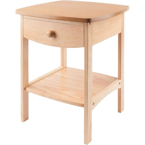 Oakestry Claire Accent Table 18 Inches Natural Wood Side Surface Living Room Small Space Furniture Compact Bedside Nightstand Minimalist Aesthetic Lightweight Display Piece End Home Corner
