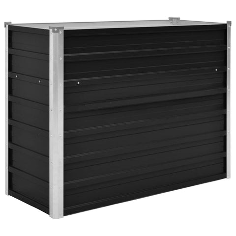 vidaXL Raised Garden Bed, Raised Flower Bed, Galvanized Steel Planter, Outdoor Planter for Patio Backyard Garden Vegetables Herbs, Anthracite