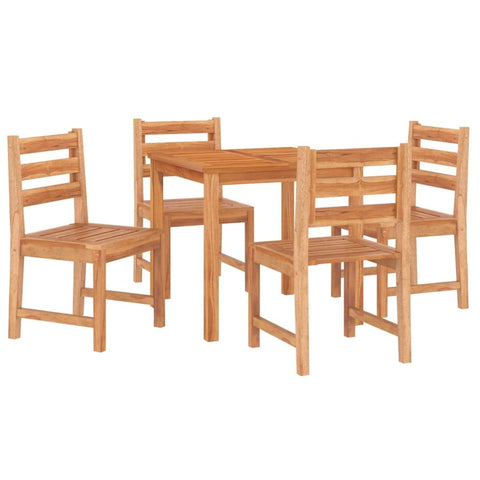 vidaXL Teak Solid Wood Patio Dining Set - 3 Piece Outdoor Furniture Set with Sturdy Tabletop and Comfortable Chairs - Water- and Easy to Assemble