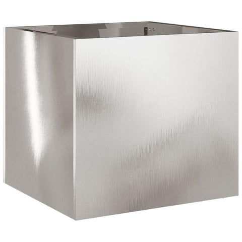 vidaXL Stainless Steel Planter 12.6"x11.8"x11.4" - Durable, Silver Rectangular Plant Container for Garden/Patio/Balcony, Easy to Clean, Assembly Required