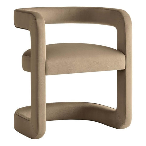 Modway Winslow Stain-Resistant Performance Velvet Accent Chair in [Color]- Open Back Barrel Armchair - Versatile Upholstered Dining Chair - Cozy Reading Chair