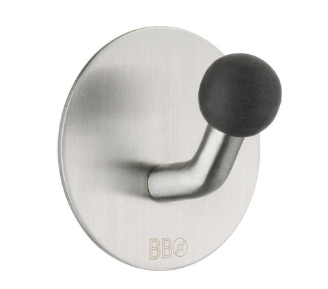 Beslagsboden Wall Mounted Single Hook Knob Finish: Black (Brushed Stainless Steel)