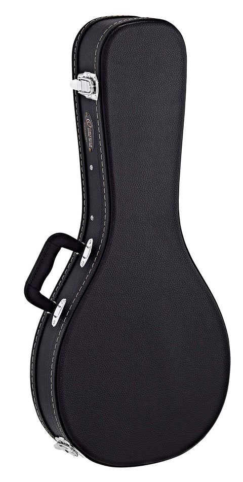 Ortega Guitars A- Style Mandolin Economy Hardshell Case-15 mm Velvet Padding-Black w/Chrome Hardware (OMCSTD-A)