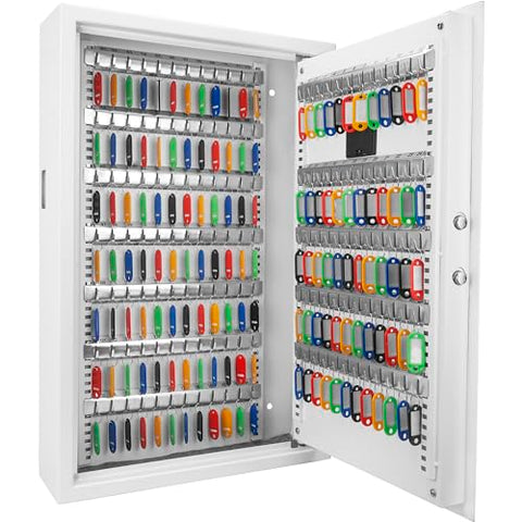 Barska Digital Key Safe Box with Drop Slot – Secure Key Cabinet for Home & Office, PIN Code Access, Backup Keys, Numbered Hooks, Color Tags, Steel Construction – Gray Finish