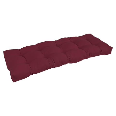 Blazing Needles Twill Tufted Bench Cushion, 46" x 19", Burgundy 1 Count