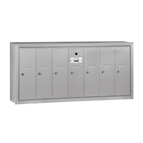 Vertical Mailbox - 7 Doors - Aluminum - Surface Mounted - USPS Access