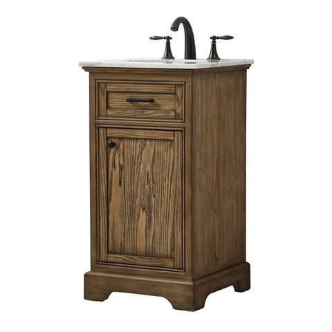 Elegant Decor Americana 19" Aluminum Alloy Single Bathroom Vanity in Driftwood