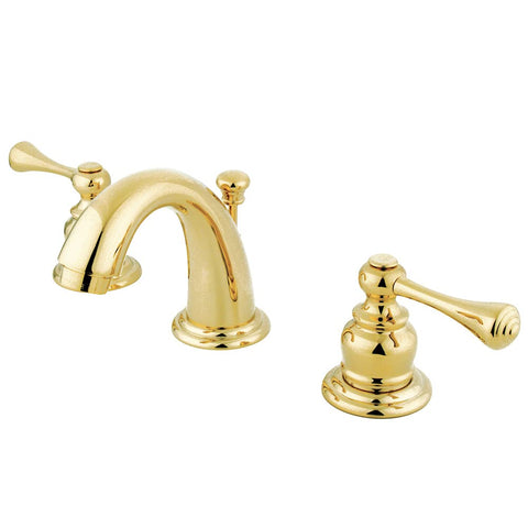 Kingston Brass GKB912BL Vintage Mini-Widespread Lavatory Faucet with Retail Pop-Up, 3-3/4 inch in Spout Reach, Polished Brass