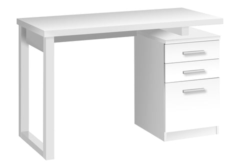 Monarch Specialties I 7690 Computer Desk, Home Office, Laptop, Left, Right Set-up, Storage Drawers, 48" L, Work, Laminate, White, Contemporary, Modern