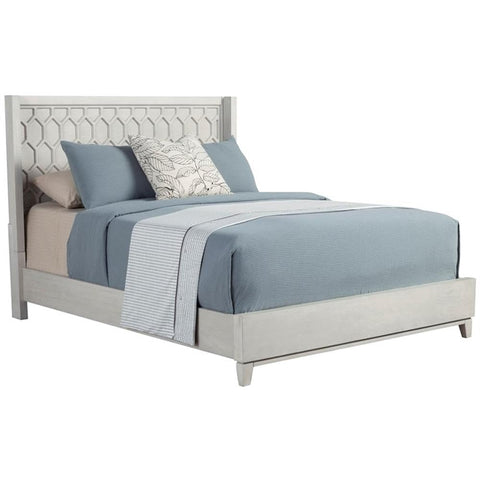 Origins by Alpine Denver Queen Wood Panel Bed in Light Gray