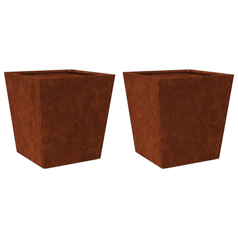 vidaXL Garden Planter Set of 2 Natural Metal, Rust develops Over time,