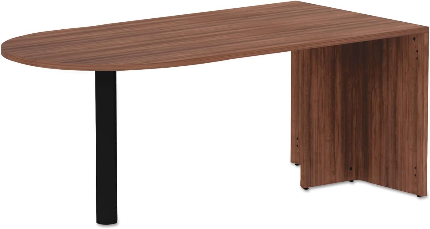 Alera Valencia Series D-Top Desk 71 inch X 29.5 inch X 29.5 inch Modern Walnut