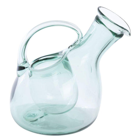Kalalou CRL4047 Tilted White Wine Decanter With Ice Pocket, One Size, Green