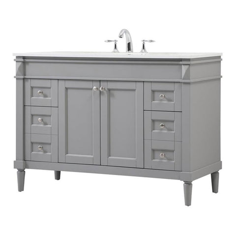 Elegant Decor Indoor Modern Under Sink Bathroom Fixtures Storage Organizer Cabinet 48 inch Single Bathroom Vanity - Grey