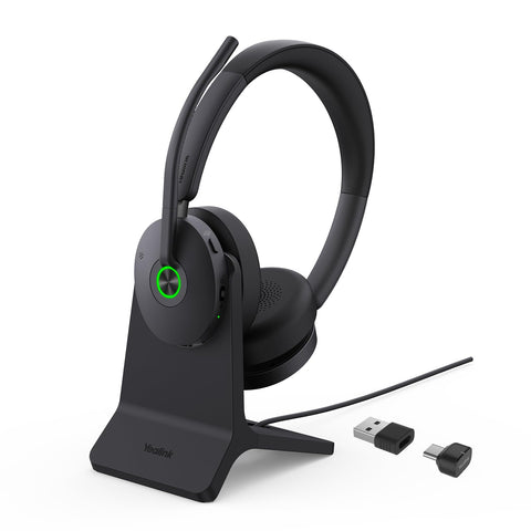 Yealink BH74 with Stand ANC Wireless Headset with Microphone for PC, Bluetooth Headset Noise Cancelling with 6 AI Mic, 32H Talk Time&Mute Button, Microsoft Teams Premium Open Office Certified for Work