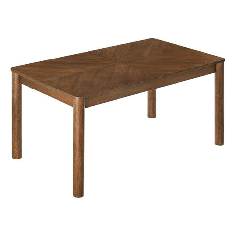 Modway Alba 59-75 Inch Farmhouse Extendable Rectangle Dining Room Table in Walnut – Modern Wood Dining Table for 6-8 Person for Kitchen or Home Office