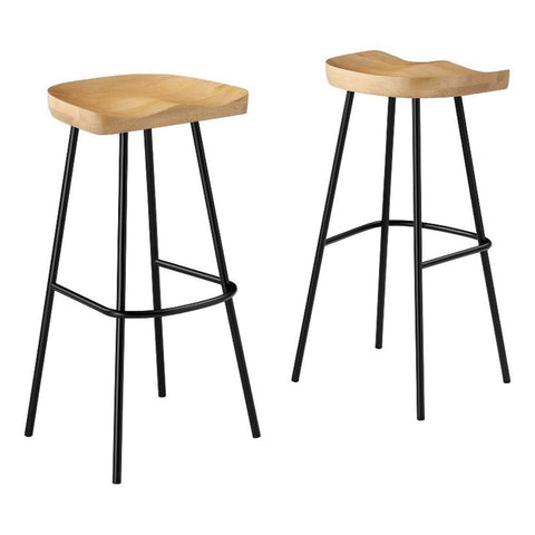 Modway EEI-6742-OAK Concord Backless Wood Bar Stools - Set of 2, Oak