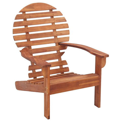 vidaXL Solid Acacia Wood Adirondack Chair - Weather Resistant, Comfortable High Backrest & Wide Armrests, Easy to Clean, Suitable for Garden or Patio
