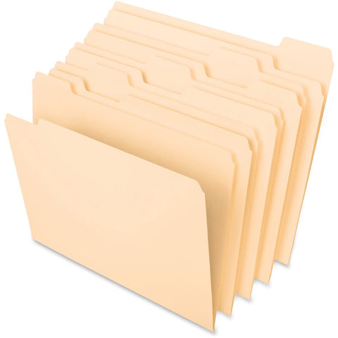 Pendaflex Essentials File Folders, Letter Size, 1/5 Cut, Manila (752 1/5), 8.5" x 11", 100 per Box