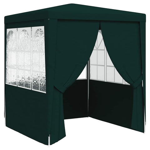 vidaXL Professional Outdoor Party Tent, Water and UV- Polyethylene Garden Gazebo with Side Walls and Zippered Door Panel, Easy Assembly, Durable Steel Frame, Green, 6.6'x6.6'x7.9' Dimensions