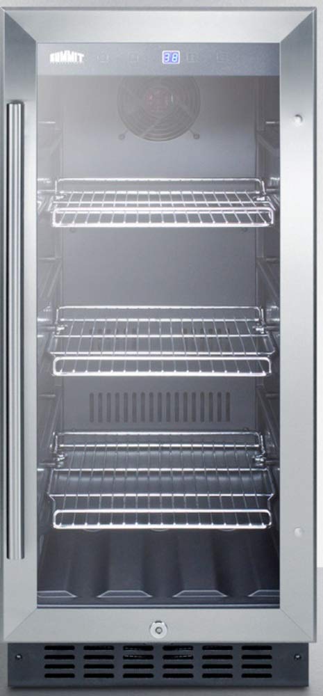 Summit SCR1536BGCSS Undercounter Beverage Refrigeration, Glass/Stainless-Steel