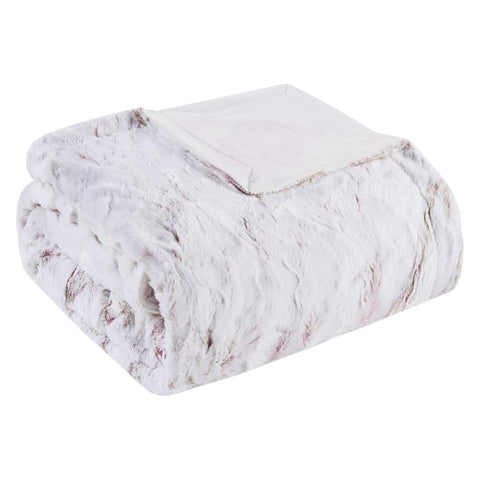 Oakestry (MP50-6877 Sachi Soft Plush Luxury Marble Design Oversized Faux Fur Cold Weather Throw Warm Blanket for Bed, Sofa and Couch, 60x70,Blush