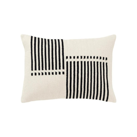 Rizzy Home DSFabricsCES Polyester Throw Pillow, Woven Striped Decorative 14x20in