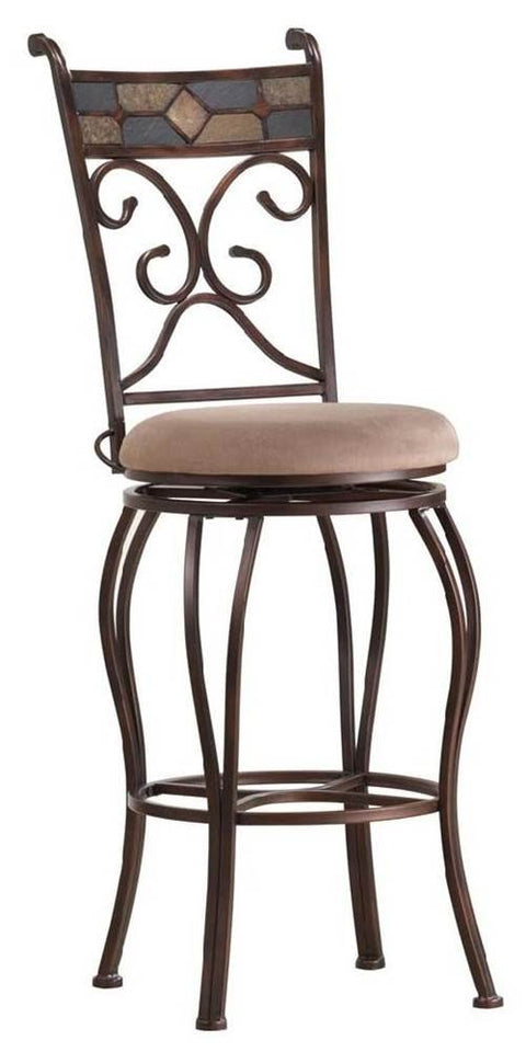 Boraam Beau Bar Height Metal Stool, 29-Inch, Black/Gold
