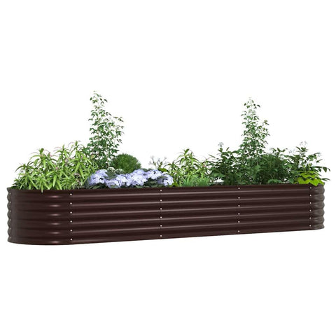 vidaXL Metal Oval Garden Raised Bed 126 X 31 17.3 in Durable Galvanized Steel Outdoor Planter for Modern Gardening Aesthetic Planters Large Box Planting Rust Resistant Spring Supplies