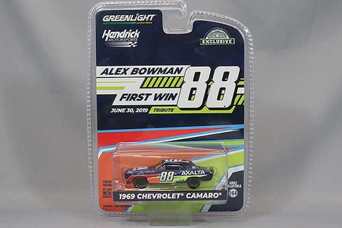Greenlight Alex Bowman First HMS Win (Chicago 2019) Tribute 1969 Chevy Diecast Car 1:64 Scale