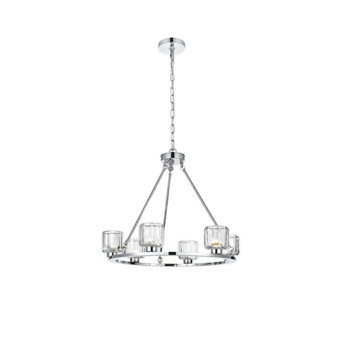ELEGANT Lighting Cadence 26 inch Chandelier in Chrome